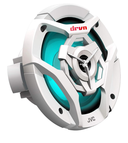 JVC CS-DR620MBL 6.5 Duim Motor & Mariene, Motorsport, Klankstelsel Stereo 2-rigting Luidsprekers met Koel Ingeboude RGB LED-ligte, Weerbestand IPX5, 260 Watt, UV-beskermde Roosters Ingesluit – Swart