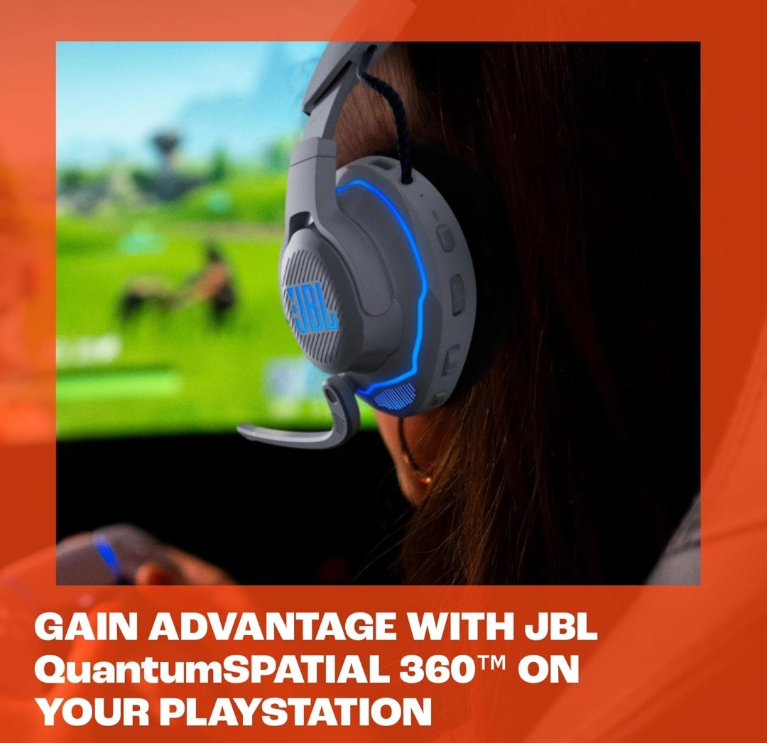 JBL Quantum 910P - Wireless Consol Over-Ear Gaming Headset with Head Tracking-Enhance - (White)