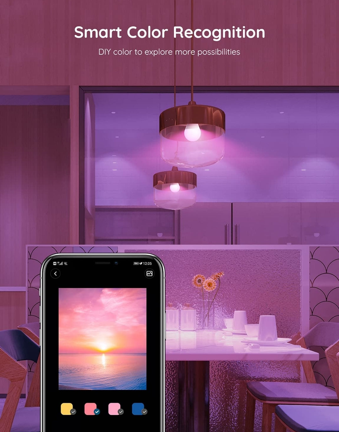 Govee Smart Light Bulbs, Color Changing Light Bulb, Works with Alexa and Google Assistant, 16 Million Colors RGBWW, WiFi & Bluetooth LED Light Bulbs, Music Sync, A19, 800 Lumens, 1 Pack