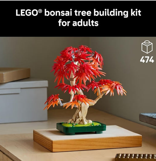 LEGO Botanicals Japannese Rooi Esdoring Bonsai Boom Boustel vir Volwassenes 18+ - Unieke Tuisdekor DIY vir Kamer of Kantoor