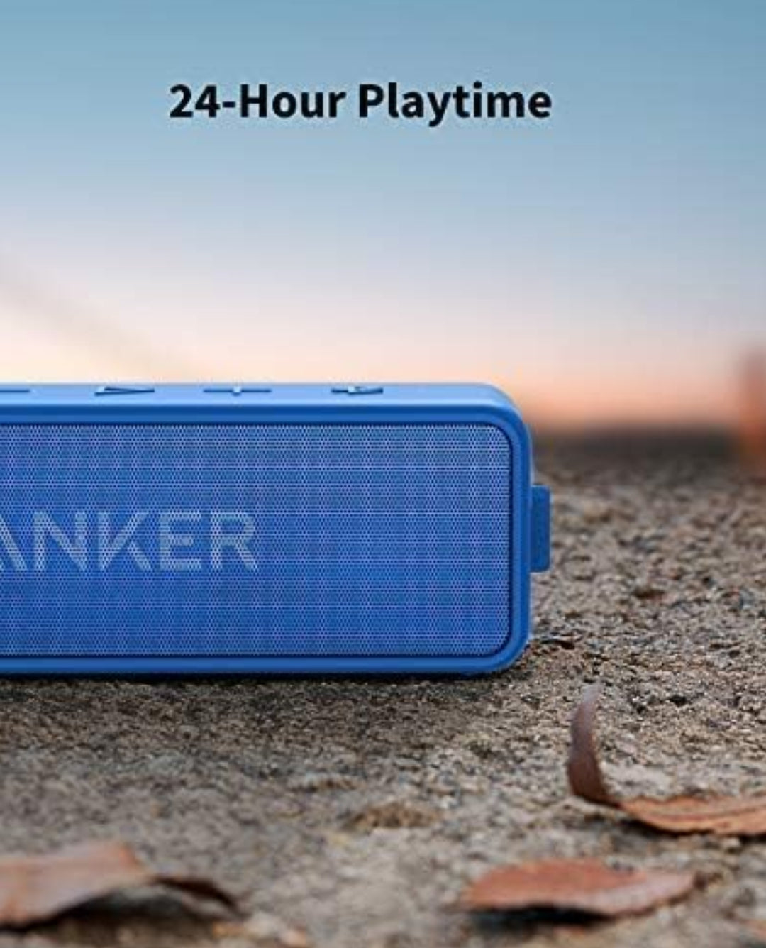 Anker Soundcore 2 12W Portable, Wireless Bluetooth Speaker with Better Bass, 24-Hour Playtime, 66ft Bluetooth Range, IPX7 Water Resistance, Built-in Mic, Ideal for Shower, Travel, Party, Beach - Blue