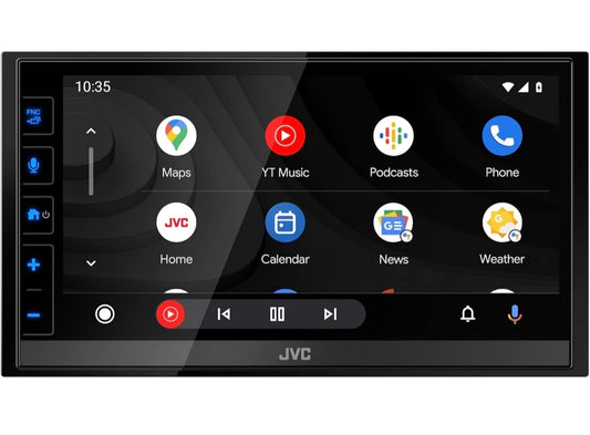 JVC KW-M780BT Apple CarPlay Android Auto Digitale Mediaspeler, Dubbel DIN, 6.8 Duim LCD Raakskerm, AM/FM, Bluetooth, MP3-speler, USB-poort, iDatalink Maestro, SiriusXM, Klas D Versterker, Motorradio