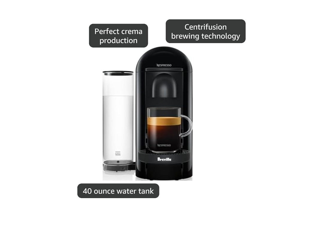 Nespresso Vertuo Plus Koffie- en Espressomasjien deur Breville - Inkswart