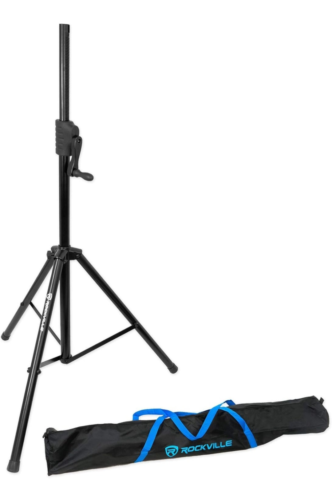 Rockville (2) BPA12 12" Powered 600 Watt DJ PA Speakers + Crank-Up Speaker Stands (Black)