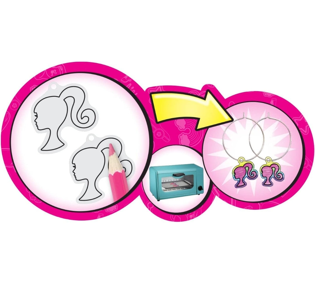 Just Play Barbie Shrinky Dinks Kit and Accessories, 15 Pre-Printed Shrinky Dinks Sheets, Pretend Play, Kids Toys for Ages 5 Up
