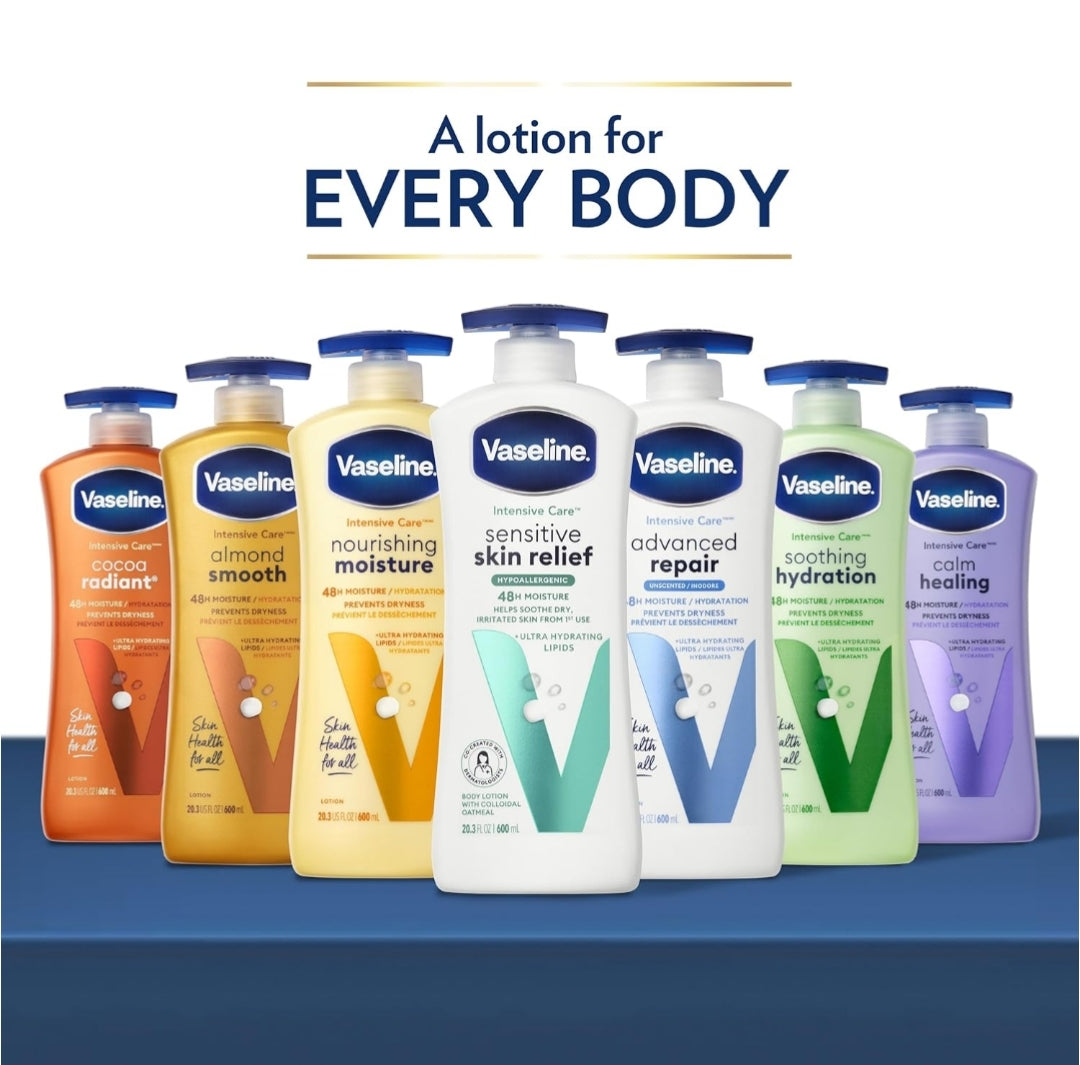 Vaseline Intensive Care Body Lotion Advanced Repair Unscented for Dry Skin Lotion Made with Ultra-Hydrating Lipids and Vaseline Jelly That Repairs Extremely Dry Skin 20.3 oz