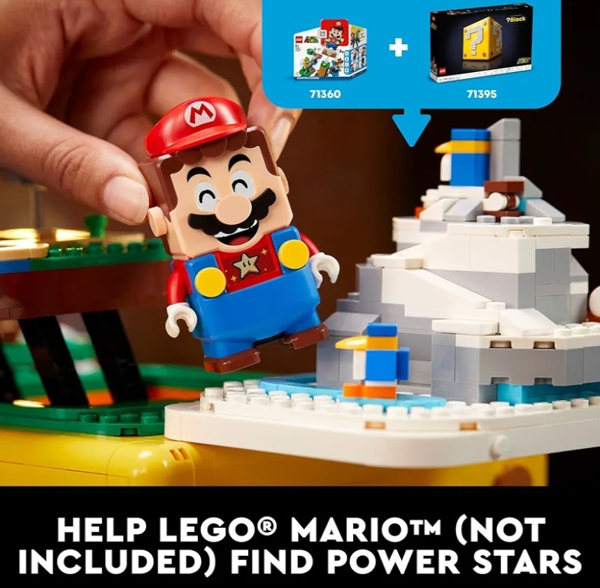 LEGO Super Mario 64 Vraagtekenblok Boustel – Videospeletjie-modelstel sluit 4 mikroskaal-speletjievlakke met 10 minifigure in