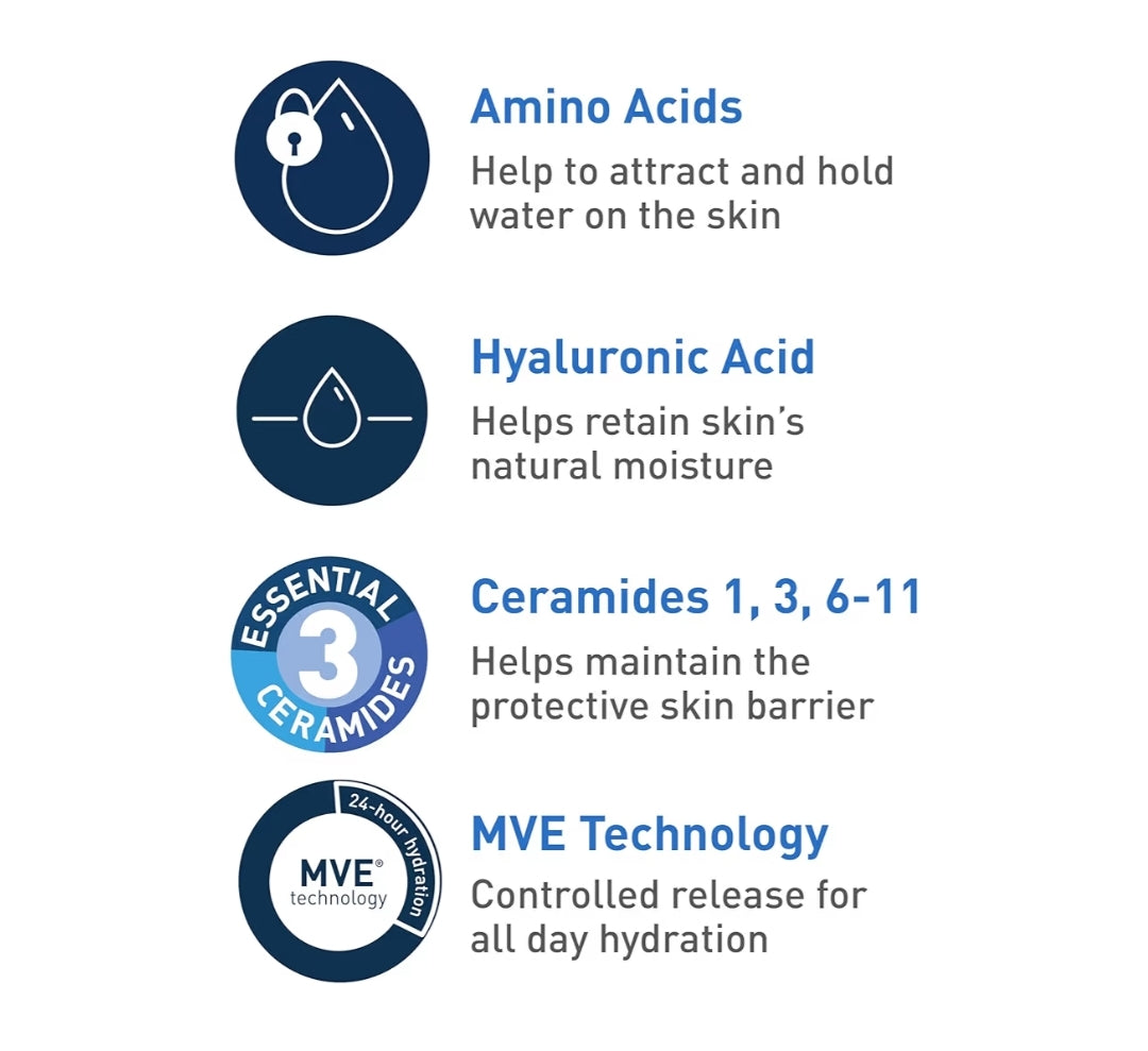 CeraVe Hydrating Foaming Oil Cleanser, Bevogtigende Olie-reiniger vir Gesig & Liggaam, Squalane-olie + Hialuroonsuur + Sereamiede - 19 oz