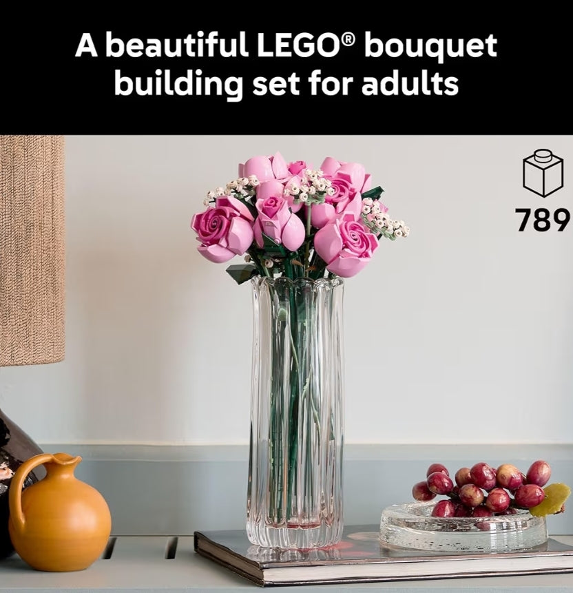 LEGO Botanicals Ruiker Pienk Rose Kunsblomme - Boublokke