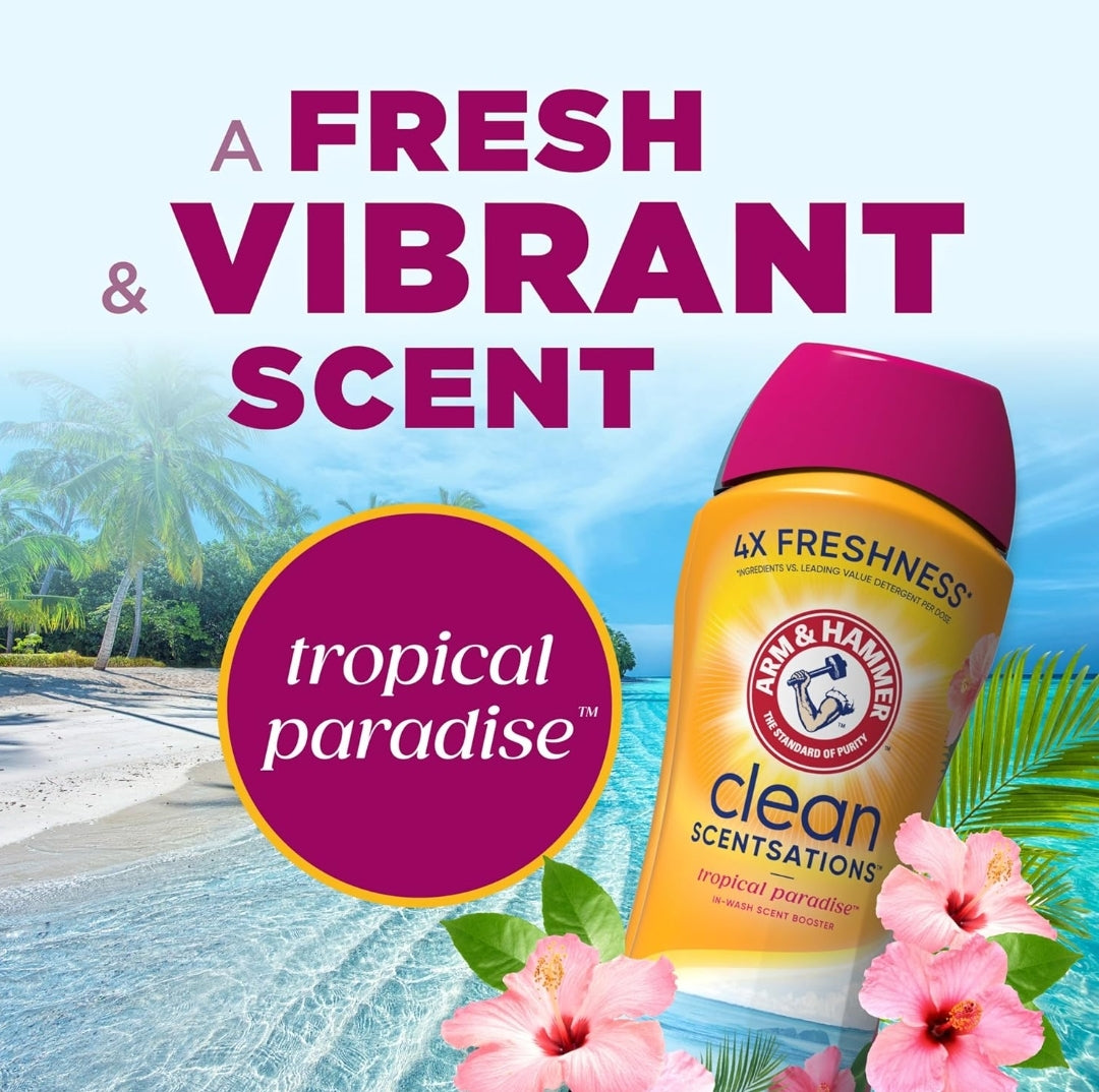 ARM & HAMMER Clean Scentsations In-Wash Laundry Scent Booster - Tropical Paradise scent (45 Oz)