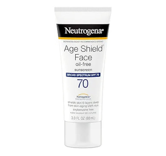 Neutrogena Age Shield Face Olievrye Sonskermroom met Breëspektrum SPF 70, Nie-Komedogenies Bevogtigend 3 fl. oz (Pak van 3)