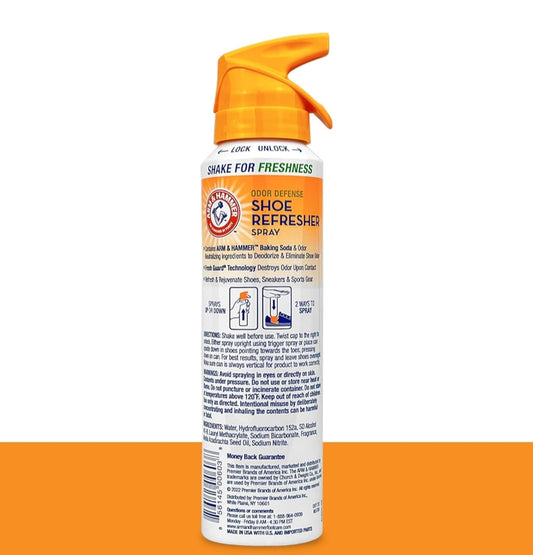 Arm & Hammer Skoenverfrisser Spuit, Multidoel Reukverwyderaar vir Alle Soorte Skoeisel 4oz (1 Pak)