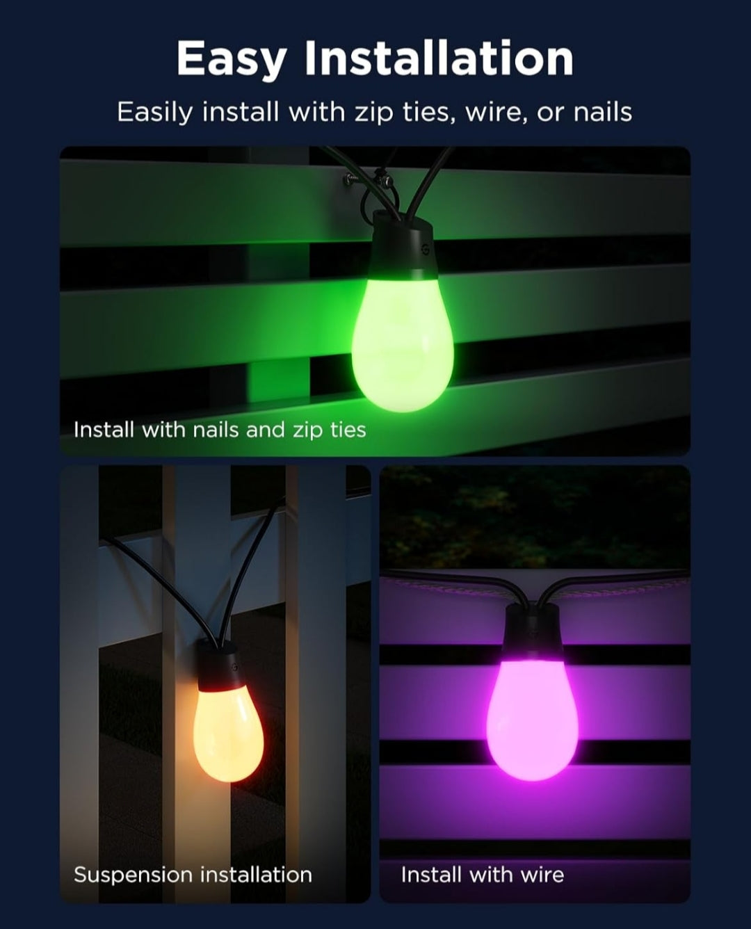 Govee Outdoor S14 Bulb String Lights 2, 96ft Smart RGBIC Warm White Patio Lights with 30 LED Bulbs, 111 Scene Modes for Outdoor Decor, Works with Alexa, Google, Matter, APP Control, IP66 Waterproof