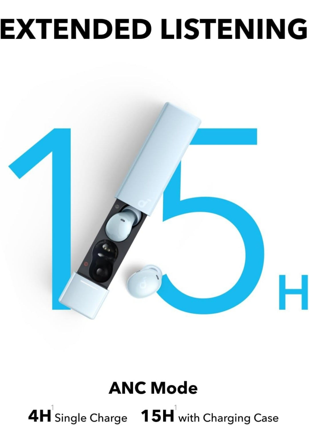 Soundcore A30i by Anker, Smart Noise Cancelling Earbuds, Lipstick-Shaped Stylish Design, Tiny, Lightweight Comfort, Clear Sound, IP54, 15H Playtime in ANC Mode, Wireless Earbuds, Bluetooth 5.4