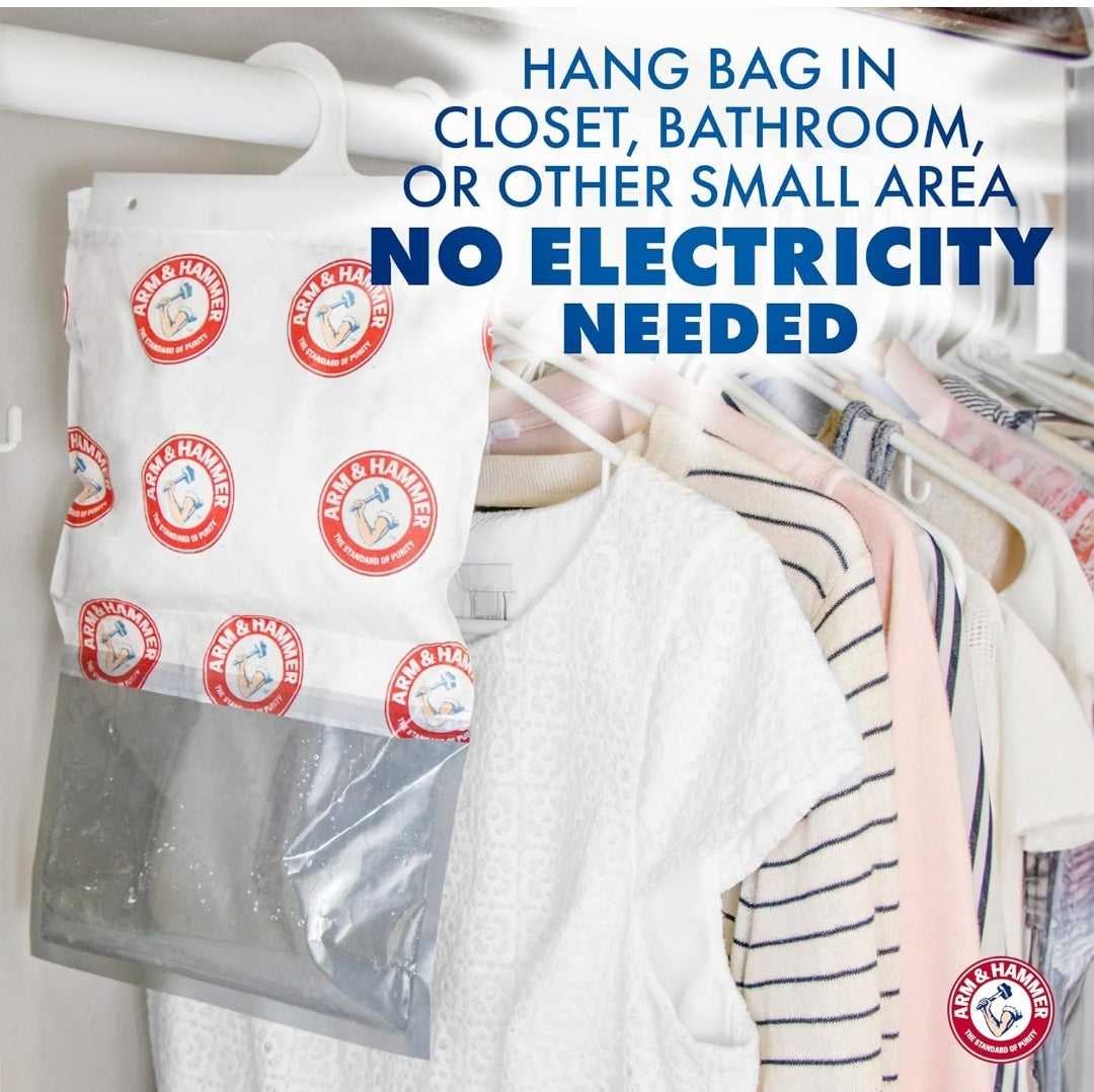 Arm & Hammer Hanging Moisture Absorber and Odor Eliminator, 16.1 oz., 6 Pack, Clean Burst, Moisture Absorbers for Closet and Small Rooms, Long-Lasting Freshness