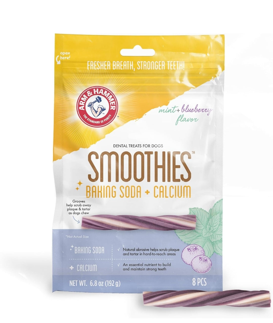 Arm & Hammer Pets Dental Treats for Dogs w/ Baking Soda and Calcium - Blueberry (1PK) (Packaging May Vary)