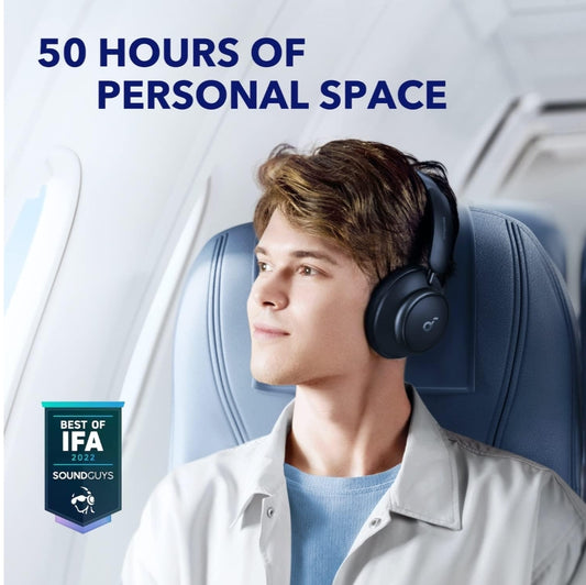 Soundcore by Anker Space Q45 Adaptiewe Aktiewe Geraaskansellerende Koptelefoon, Verminder Geraas met tot 98%, 50H Speeltyd, Toepbeheer, LDAC Hi-Res Draadlose Oudio, Gemaklike Pasvorm, Duidelike Oproepe, Bluetooth 5.3