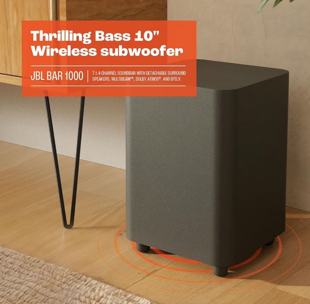 JBL Bar 1000: 7.1.4-Channel soundbar with Detachable Surround Speakers Dolby Atmos®-Black