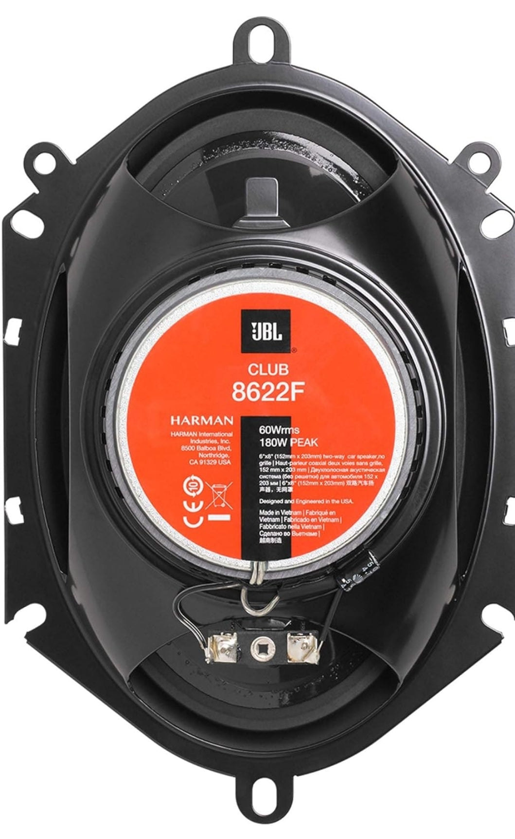 JBL Club 8622F - 6 X 8", Two-way Component Speaker System (No Grill)