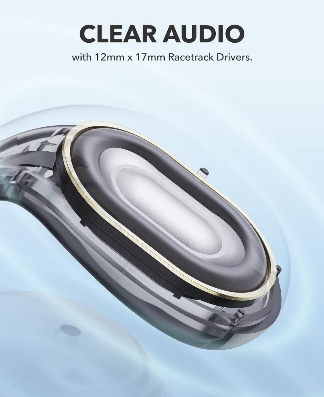 Soundcore C30i by Anker, Open-Ear Earbuds, Clip-On Headphones, Lightweight Comfort, Small-Ear Friendly, Stable Fit, Firm-Shell Design, Attachable Ear Grips, Big Drivers for Clear Audio, 30H Play, IPX4
