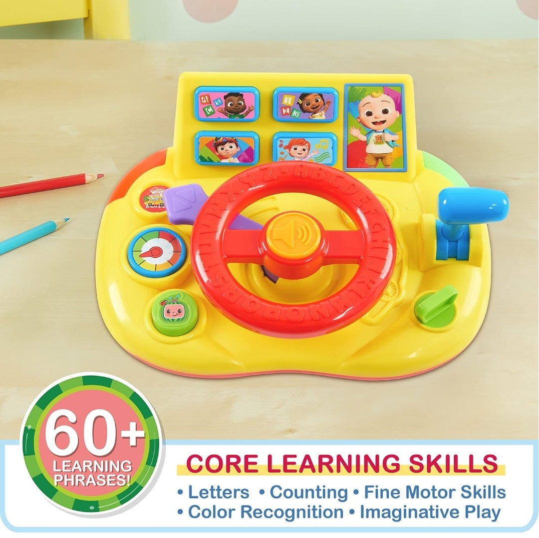 CoComelon Learning Steering Wheel with Lights and Sounds, Learning & Education, Batteries Included, Medium, Kids Toys for Ages 3 Up by Just Play