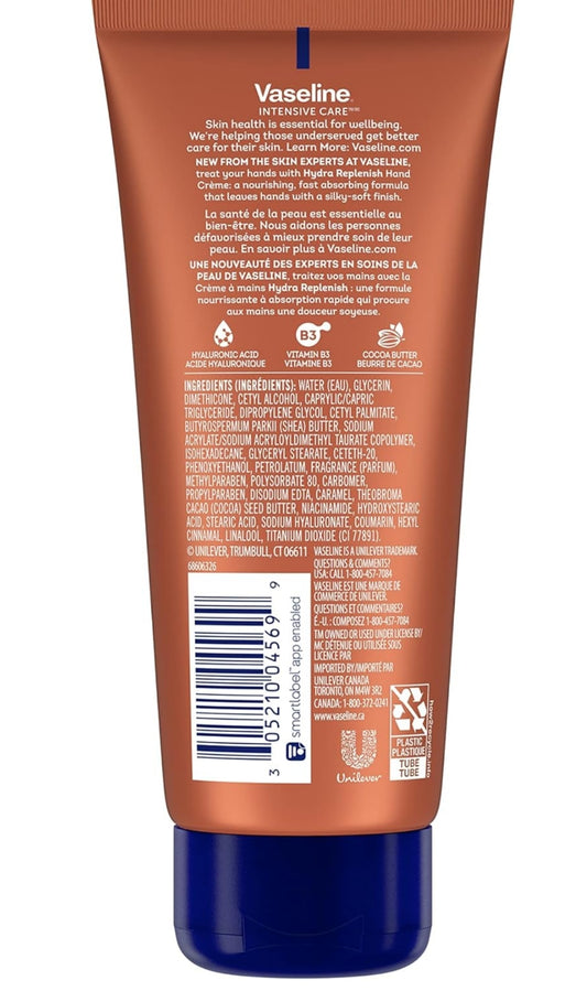 Vaseline Intensive Care Hand Crème Bevogtiger vir Droë Hande Hydra Herstel Gemaak met hialuroonsuur, vitamien B3, en kakao botter 3.4 oz 6 Pak