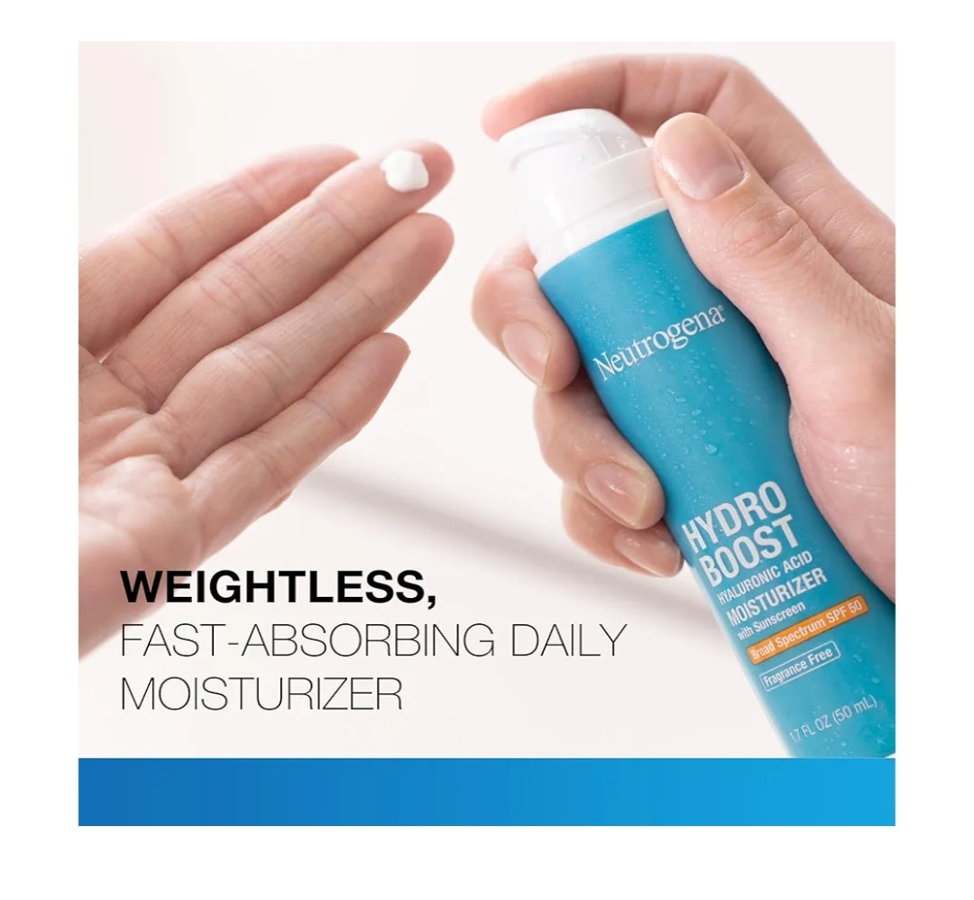 Neutrogena Hydro Boost Hialuroonsuur Gesigbevogtiger met Sonskerm SPF 50 Geurvry - 1.7 fl. oz
