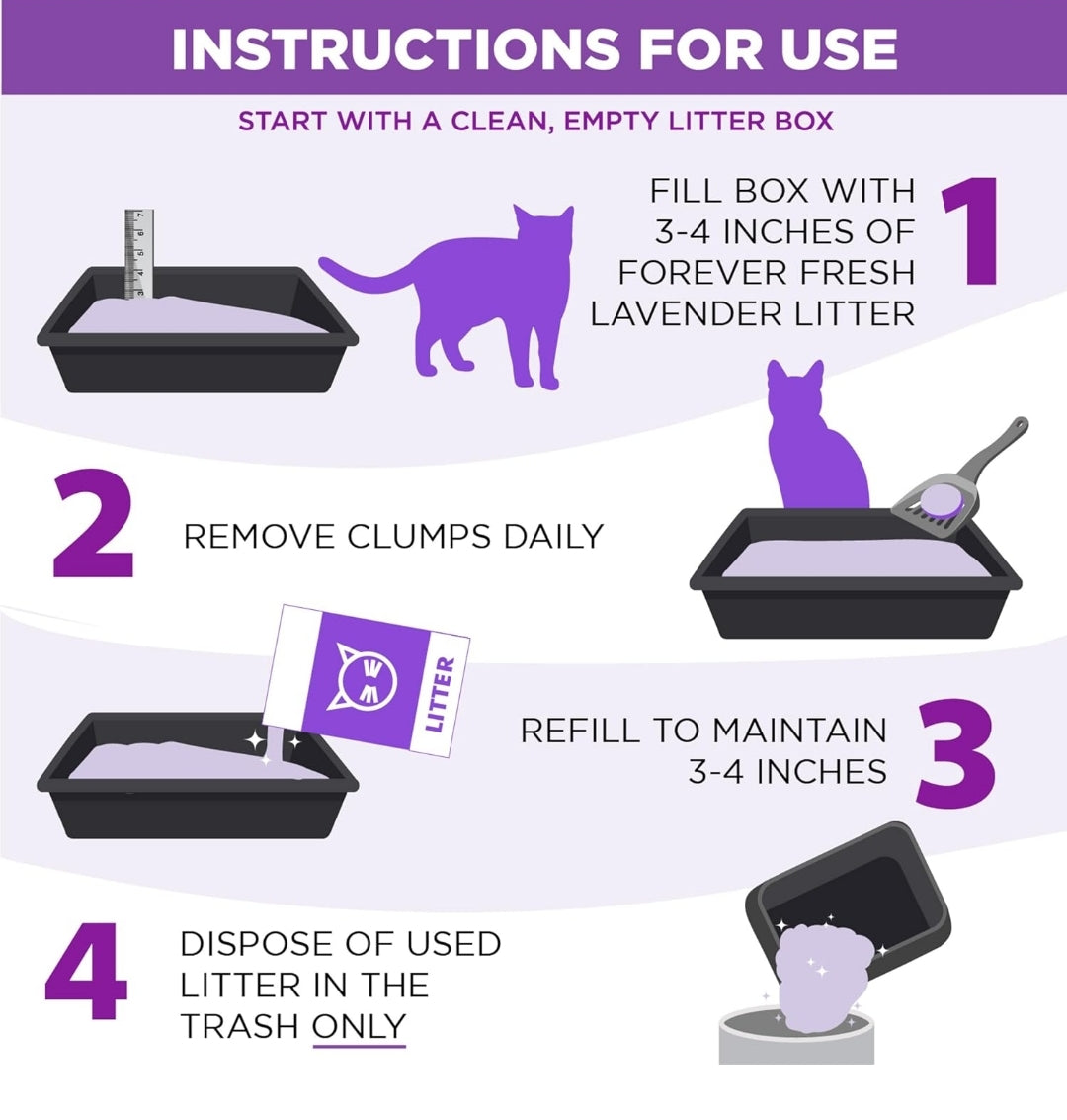 Arm & Hammer Forever Fresh Clumping Cat Litter (18lb) Lavender Freshness w/ Essential Oils