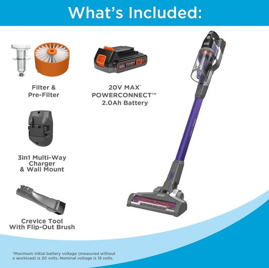 BLACK+DECKER Powerseries Extreme Koordlose Troeteldierhaar Stofsuier, Stofsuier vir Troeteldiere (BSV2020P)
