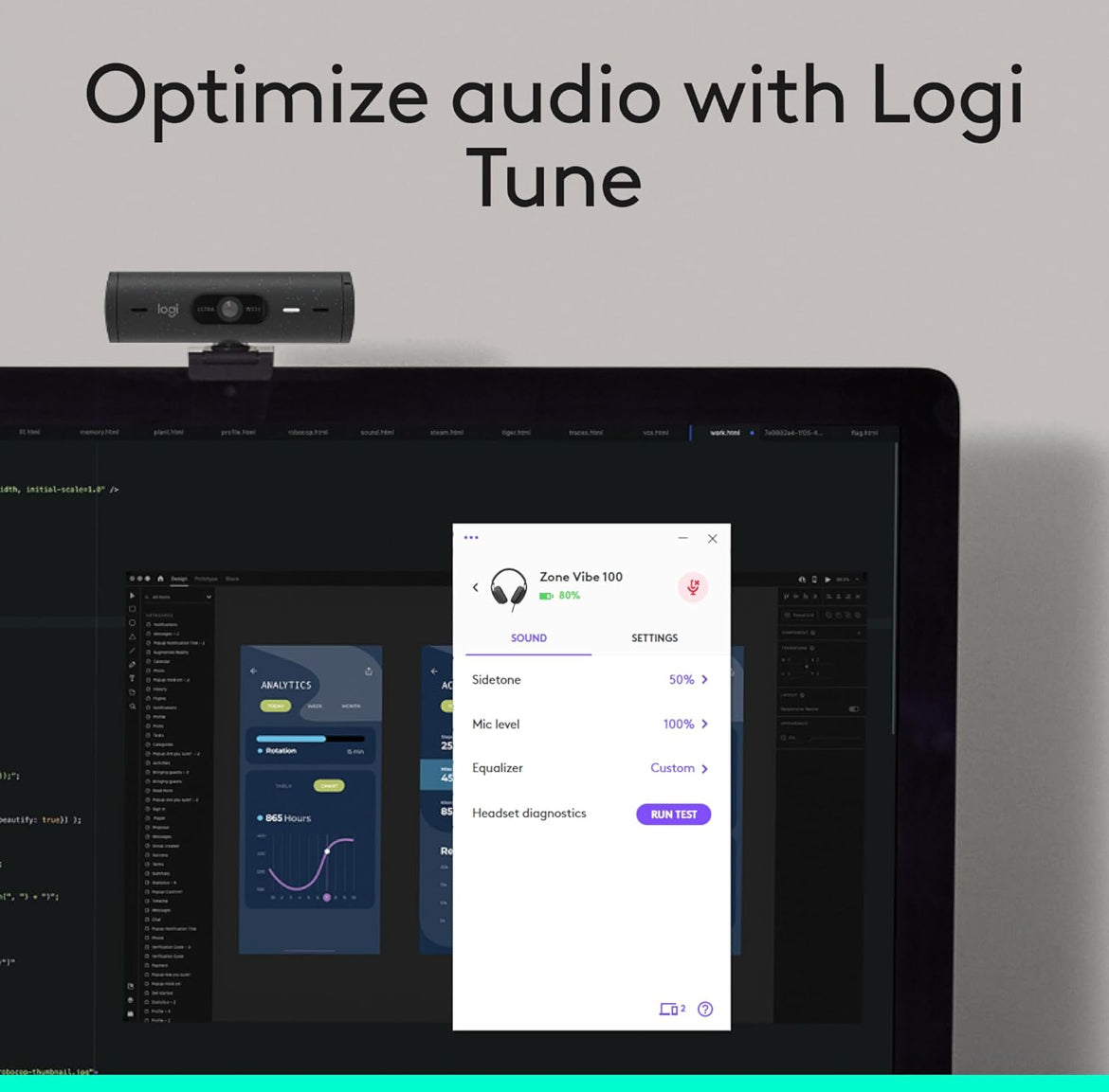 Logitech Zone Vibe 100 Liggewig Draadlose Oor-oor-koptelefoon met Geraasdempende Mikrofoon, Gevorderde Multipoint Bluetooth-koptelefoon, Werk met Teams, Google Meet, Zoom, Mac/PC - Grafiet