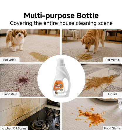 Pet Pro Oxy Mat Skoonmaakoplossing, Veeldoelige Formule vir Matvlekverwydering van Troeteldier Skoonmaak, Kombuis, Meubeloppervlak, Bank, Mat, 33.8 Fl Oz, 1-Pak