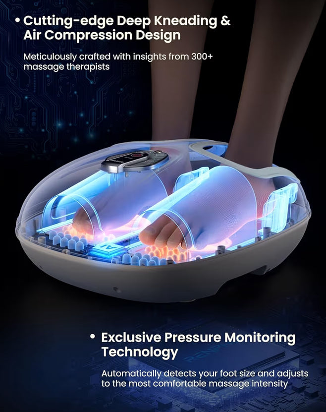 Foot Massager Machine w/ Shiatsu Foot Massager for Plantar Fasciitis Cordless Control - Exclusive Voice Control