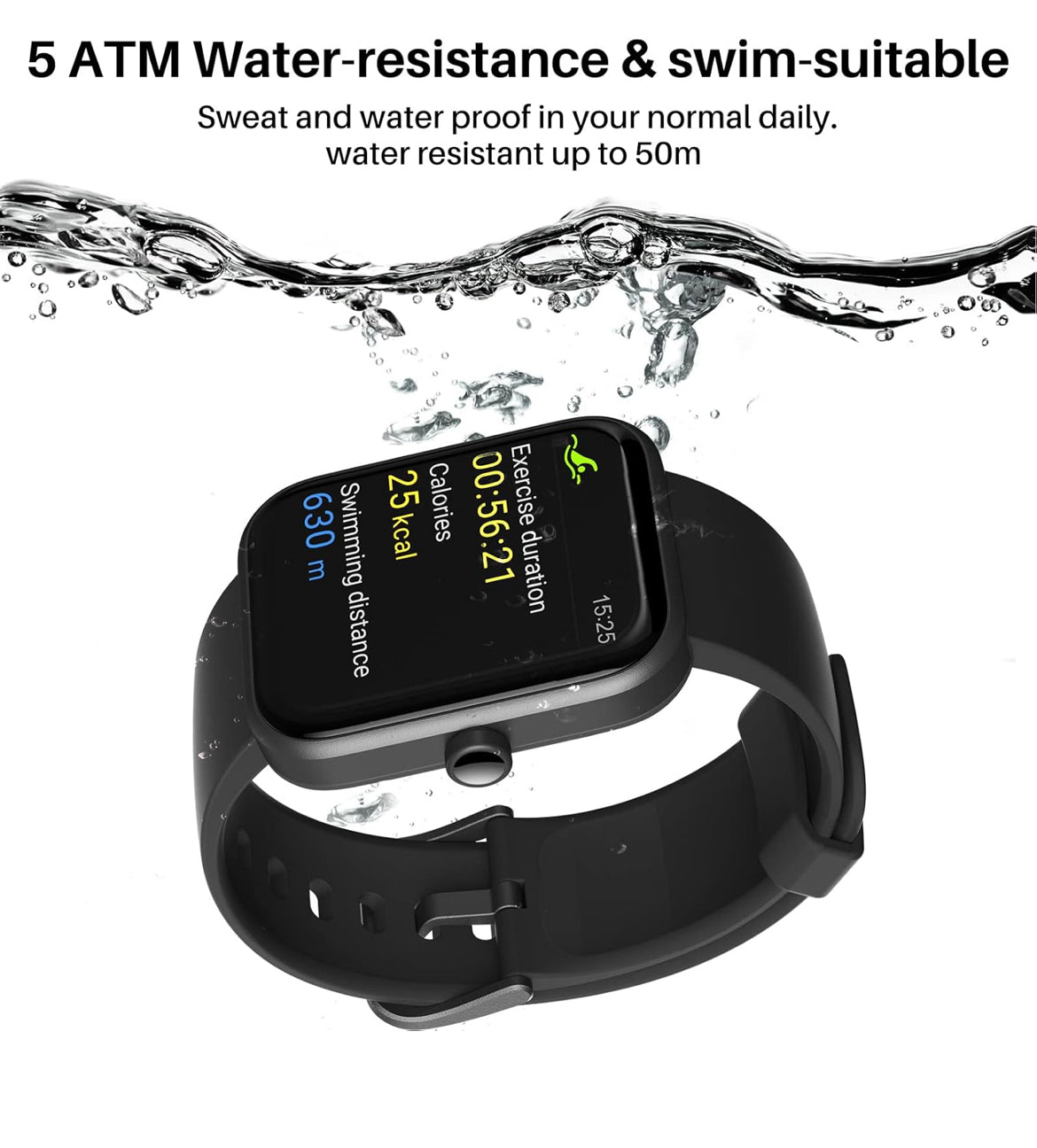 S2 1.69" Smart Watch Alexa Built-in Fitness Tracker w/ Heart Rate and Blood Oxygen Monitor, Sleep Monitor Waterproof