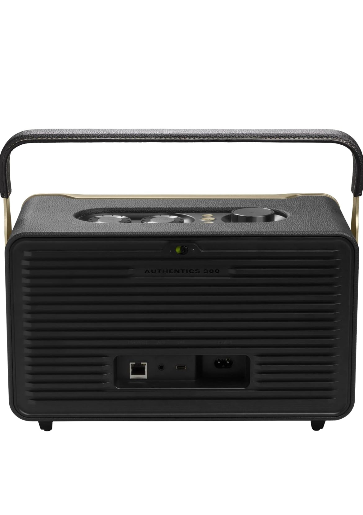 JBL Authentics 300 - Retro Style Wireless Bluetooth/WiFi Home Speaker, Built in Battery (4800mAh) - (Black/Gold)