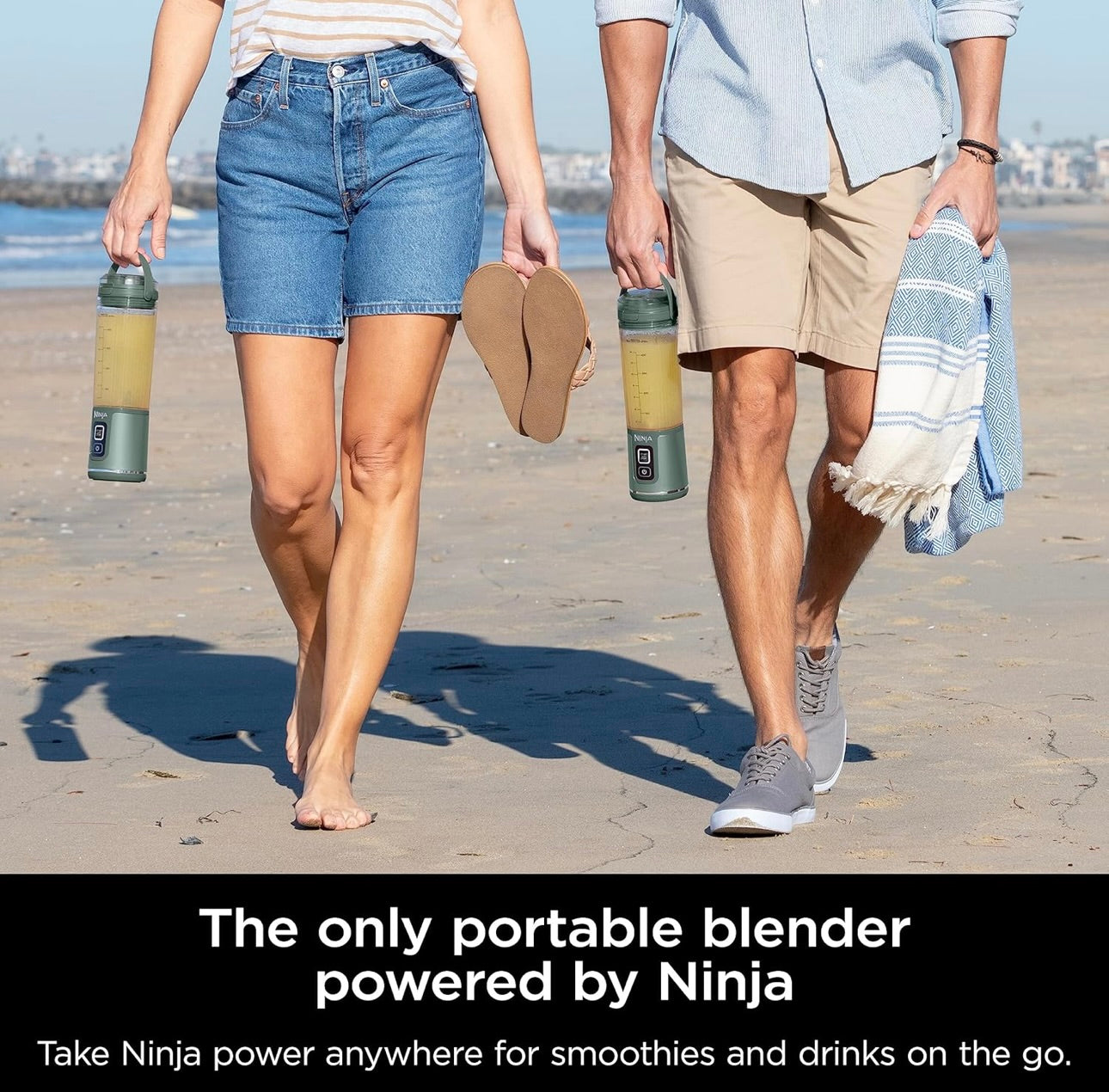 Ninja BC151EM Blast Portable Blender, Cordless, 18oz. Vessel, Personal Blender BPA Free, Leakproof-Lid & Sip Spout, USB-C Rechargeable, Dishwasher Safe Parts - Forest Green