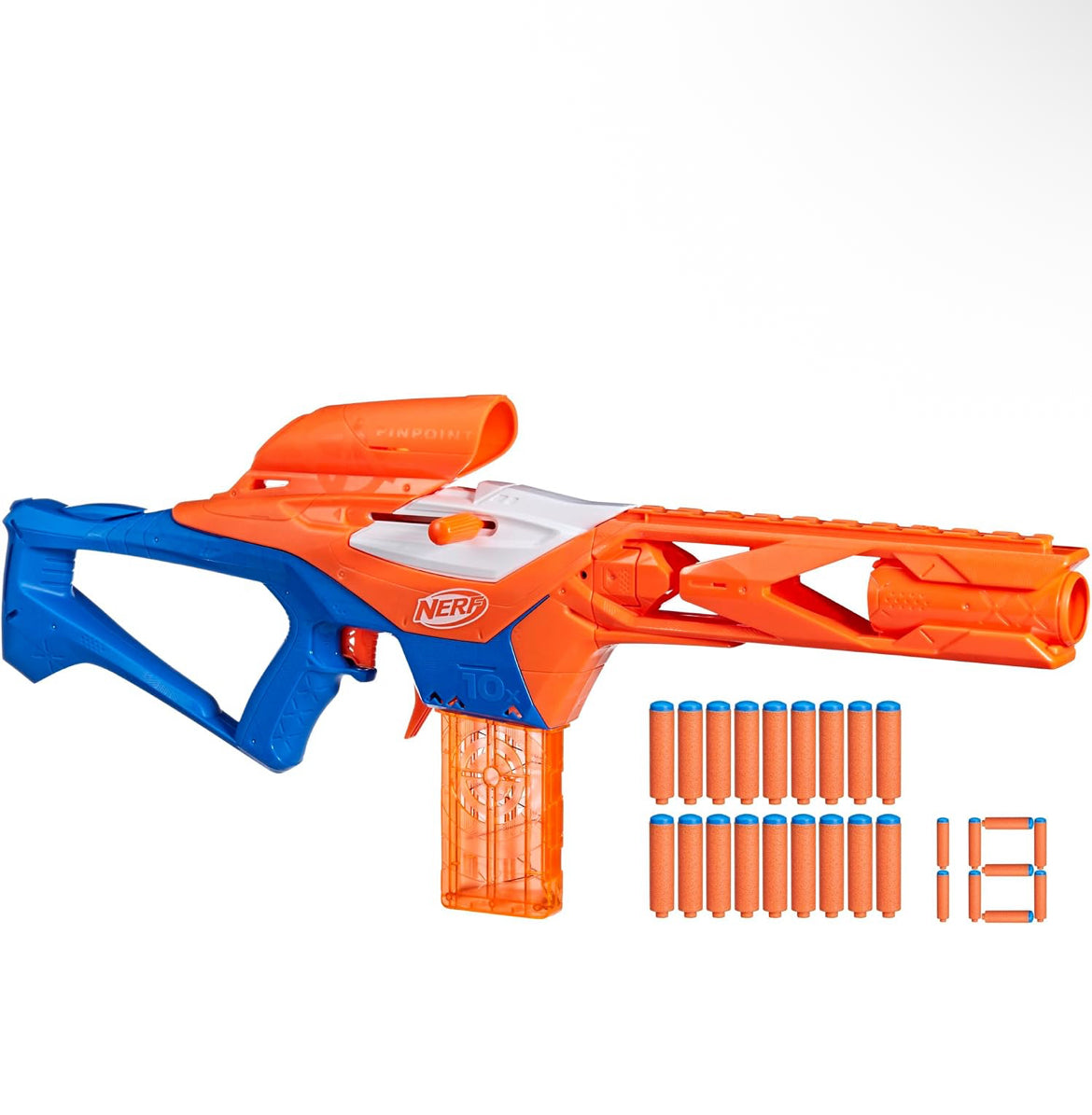 Nerf N Series Pinpoint Dart Blaster, 18 N1 Darts Compatible Only N Series Blasters, 10-Dart Clip, Blaster Gifts for Kids