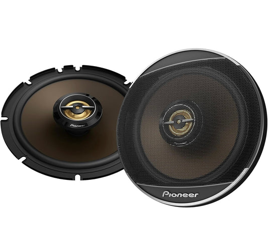 Pioneer A-reeks MAX TS-A653FH, 2-rigting koaksiale motoroudio luidsprekers, volreeks, helder klankgehalte, maklike installasie en verbeterde basrespons, volgoudkleurige 6.5” ronde luidsprekers