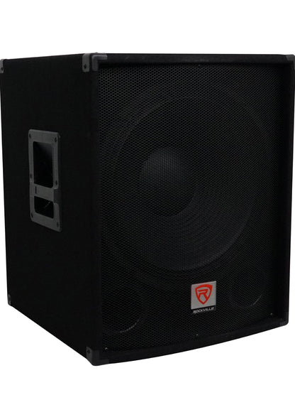 Rockville SBG1184 18" 1000 Watt Passiewe 4-Ohm Pro DJ Subwoofer, MDF/Paalmontering