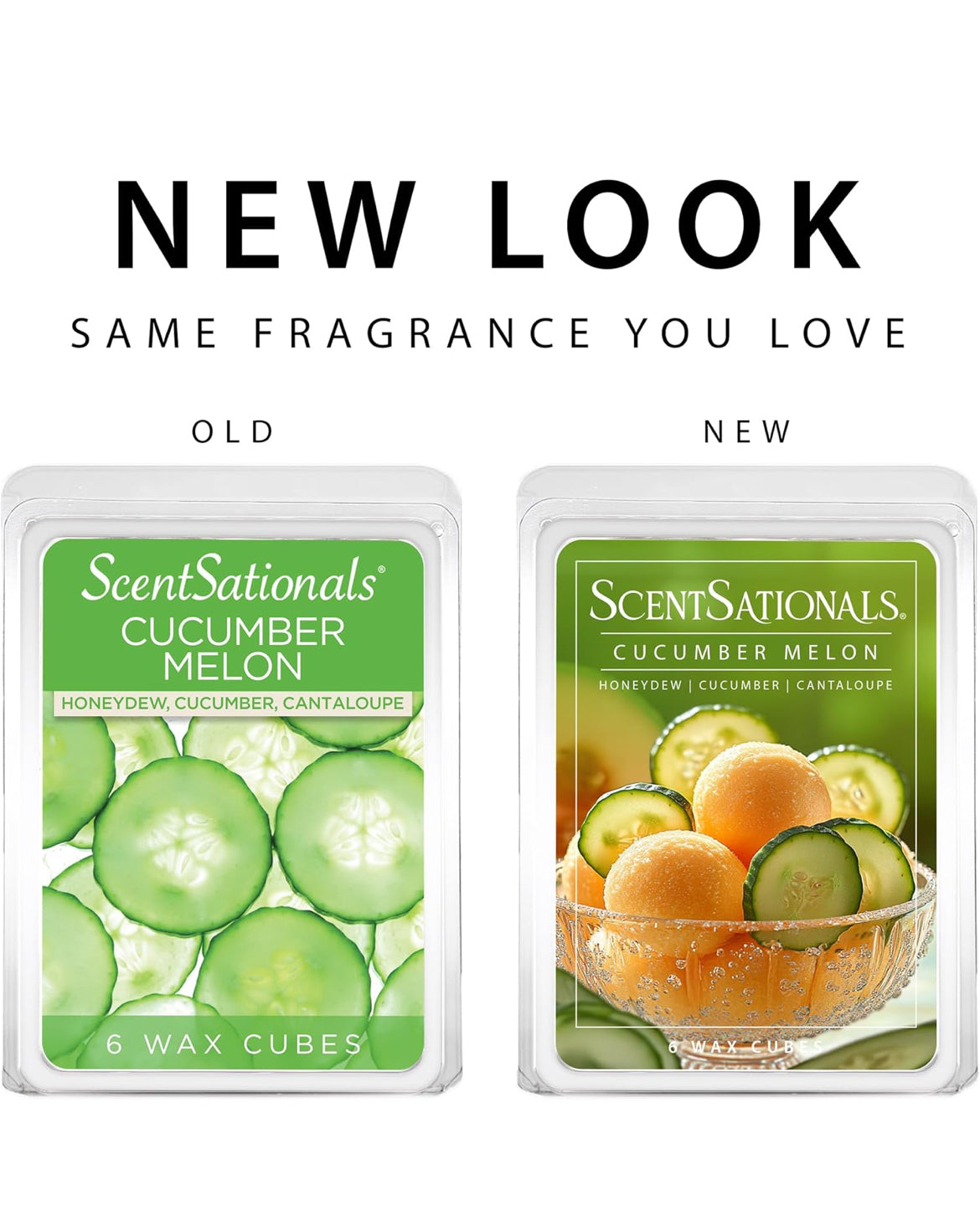 Scentsationals Wax Melts, Wax Cubes Strong Scent - Cucumber Melon - Long Lasting Scented Melts for Warmer, 10 oz (Pack of 4)
