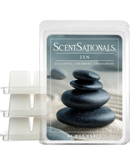 Scentsationals Wax Melts, Wax Cubes Strong Scent -Zen - Long Lasting Scented Melts for Warmer, 10oz (24-Cubes)