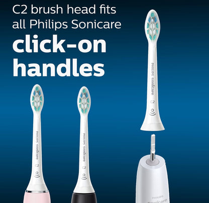 Philips Sonicare Optimal Plaque Control Vervangende Tandeborselkoppe, HX9024/65, BrushSync™ Tegnologie, (Wit) 4PK