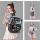 Girls Clear Backpack,2 PCS Large Backpacks Set,Heavy Duty Bookbag Stadium Approved Daypack Transparent Women Bag See Through Daypack for Kids Elementary Middle School Students Teens Sport Black