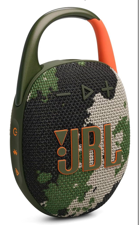 JBL Clip 5 - Ultra-Portable, Waterproof & Dustproof Bluetooth Speaker, Big Pro Sound with Punchy bass - (Squad)