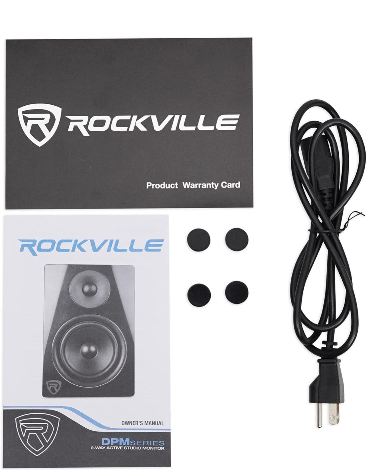 Rockville (2) DPM5B Powered 5.25" 300w Active Studio Monitors+Stands+Pads