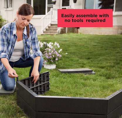 BLACK+DECKER Verhoogde Tuinbed, Planter vir Buitelugplante, Maklike Samestelling, 91 cm.
