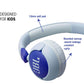 JBL Junior 320 - Wired on-Ear Kids Headphones Safe Sound (<85dB), Built-in mic, Fit for Kids and Customizable with Included Stickers (Blue)