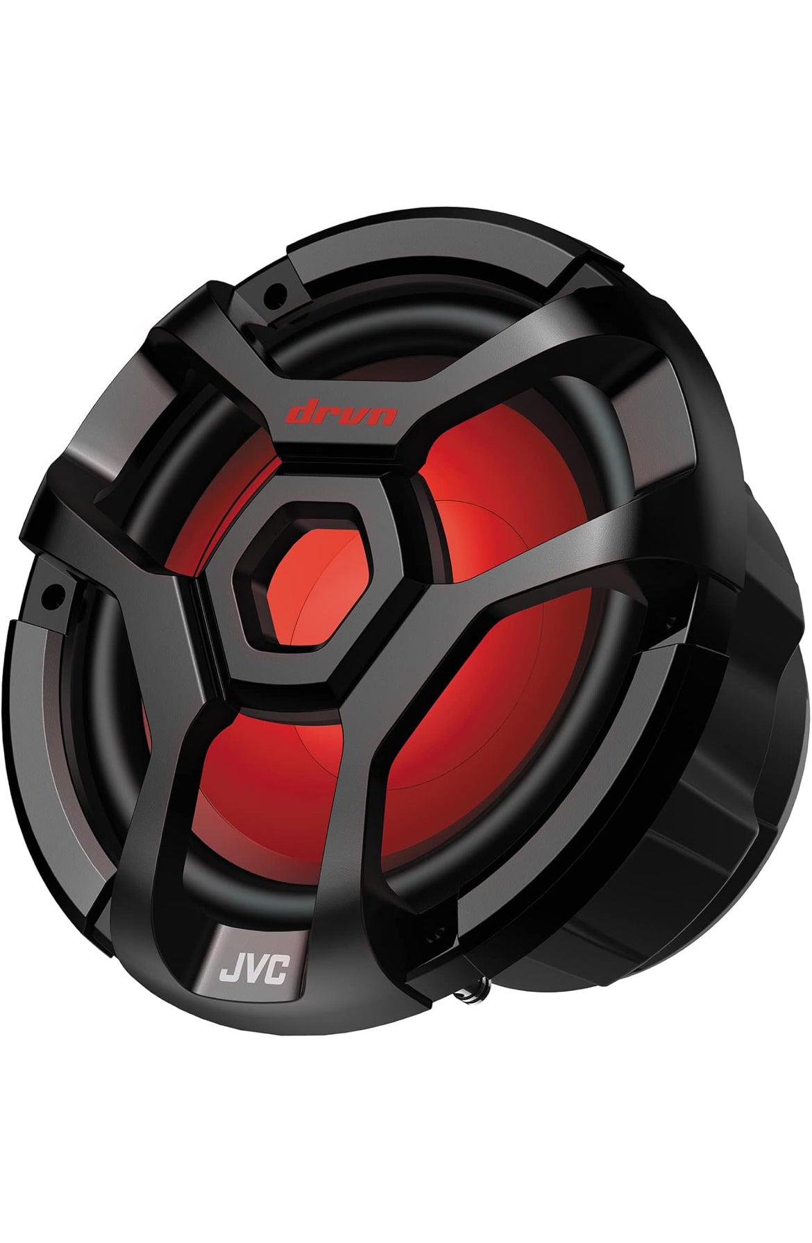 JVC CW-DR1040ML 10-duim RGB-beligting Buite Marine-/Motoroudio Subwoofer - 1 300 Watt Enkele Swart Waterdigte Bass Hardespreker vir Marine Stereoklankstelsel