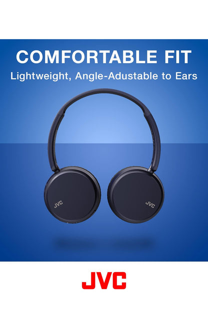 JVC Draadlose Diepbas-koptelefoon, Bluetooth 5.2, Ingeboude EQ (Bas/Helder/Normaal), Multipuntverbinding, Stemassistent-versoenbaar, 35 Uur Batterylewe - HAS36WA (Blou), Klein