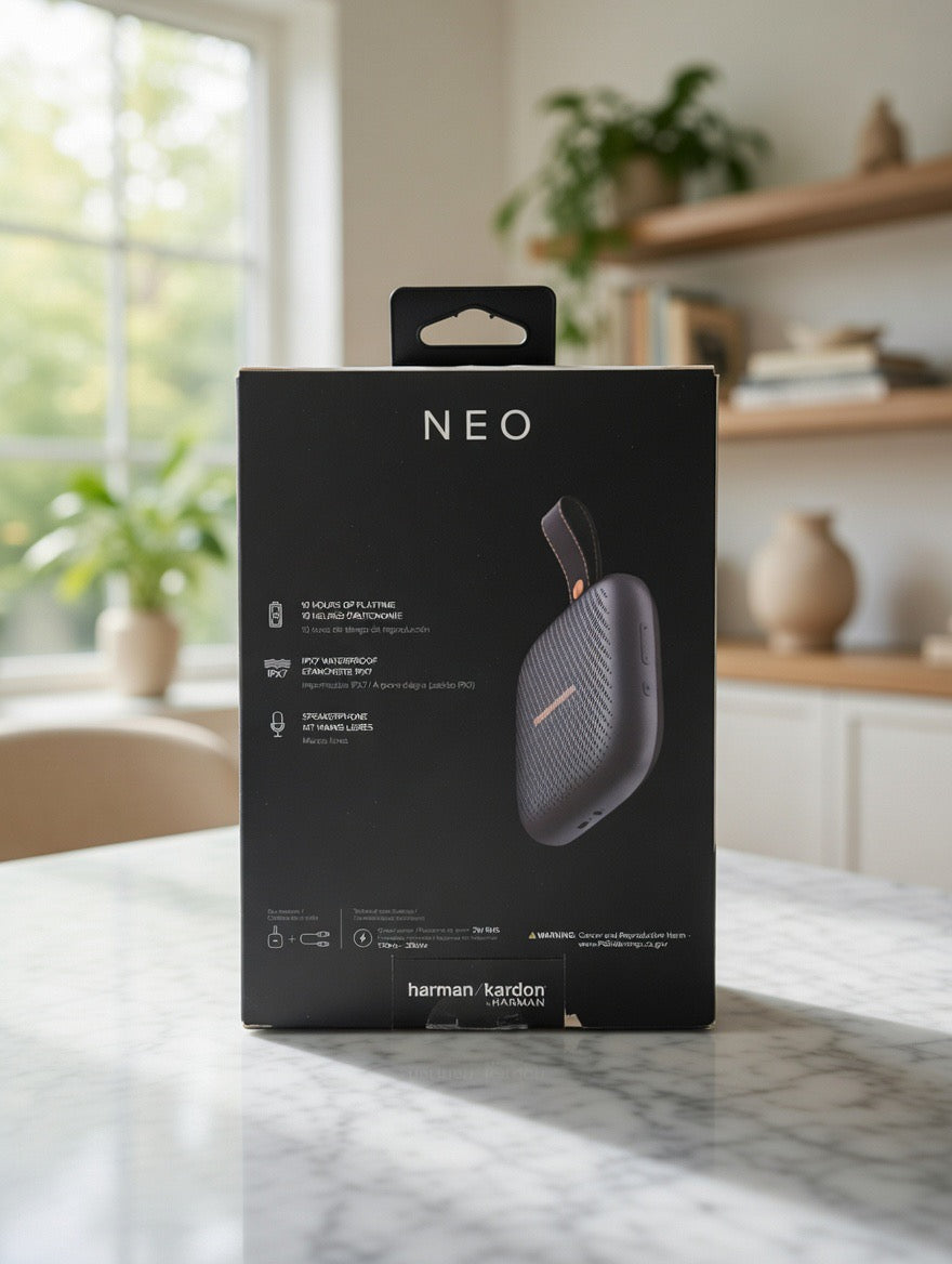 Harman Kardon NEO Portable Bluetooth Speaker Black 10H Playtime IPX7 Waterproof