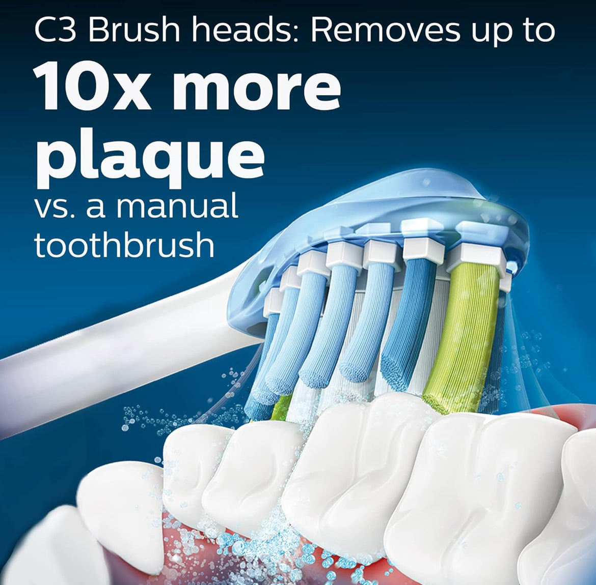 Philips Sonicare Egte Tandeborselkop Verskeidenheidpak, C3 Premium Plaque Control en C2 Optimal Control, 3 Borselkoppe - Wit